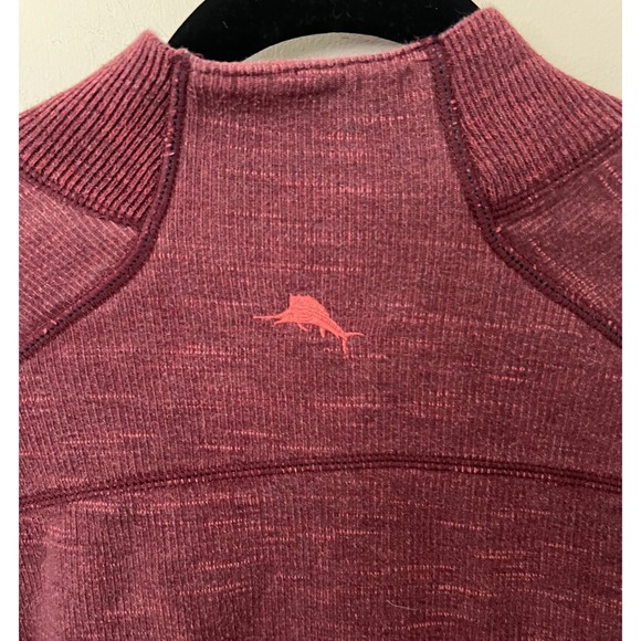 Tommy Bahama Flipside Reversible Half-Zip Sweatshirt Burgundy Red Outdoor EUC - Picture 3 of 10